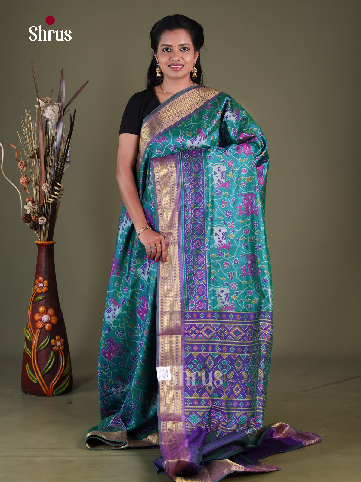 Blue & Purple- Semi Patola Saree