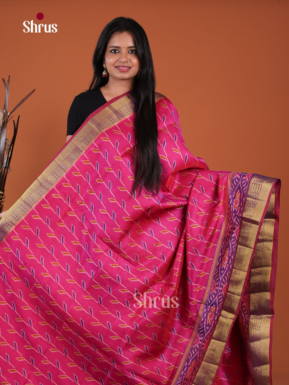 Pink & Purple - Semi Patola Saree
