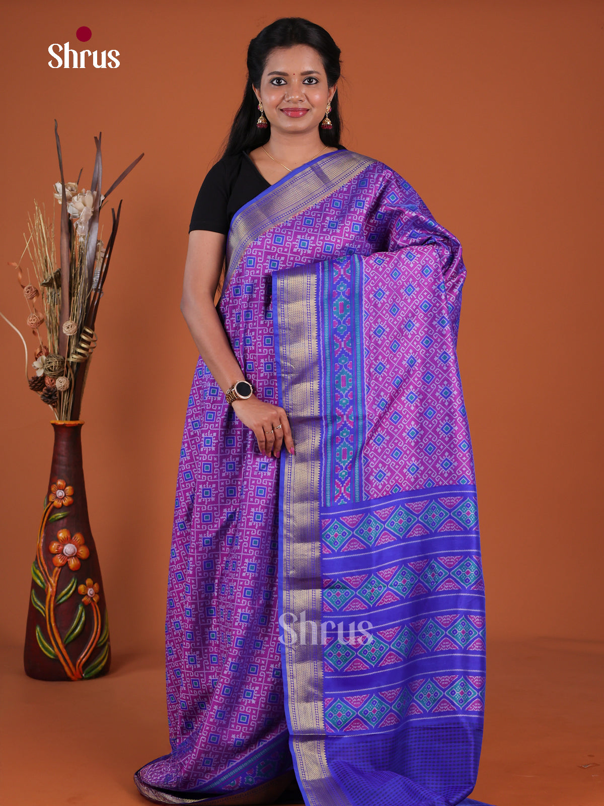 Semi Patola Saree - EH04064 - Shop on Shrus.com