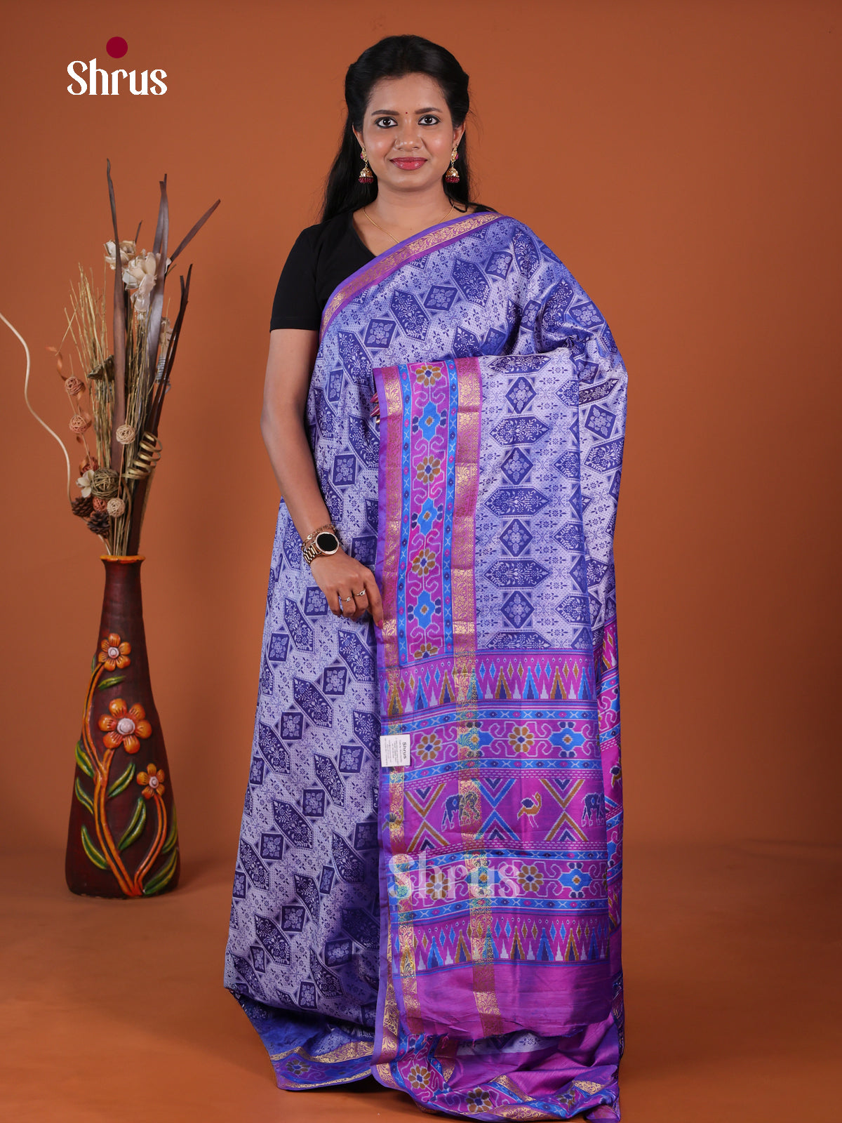 Semi Patola Saree - EH04079 - Shop on Shrus.com