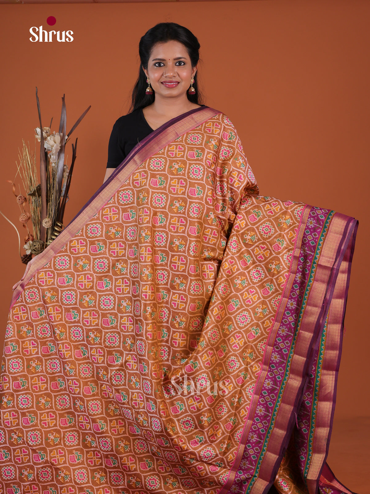 Semi Patola Saree - EH04128 - Shop on Shrus.com
