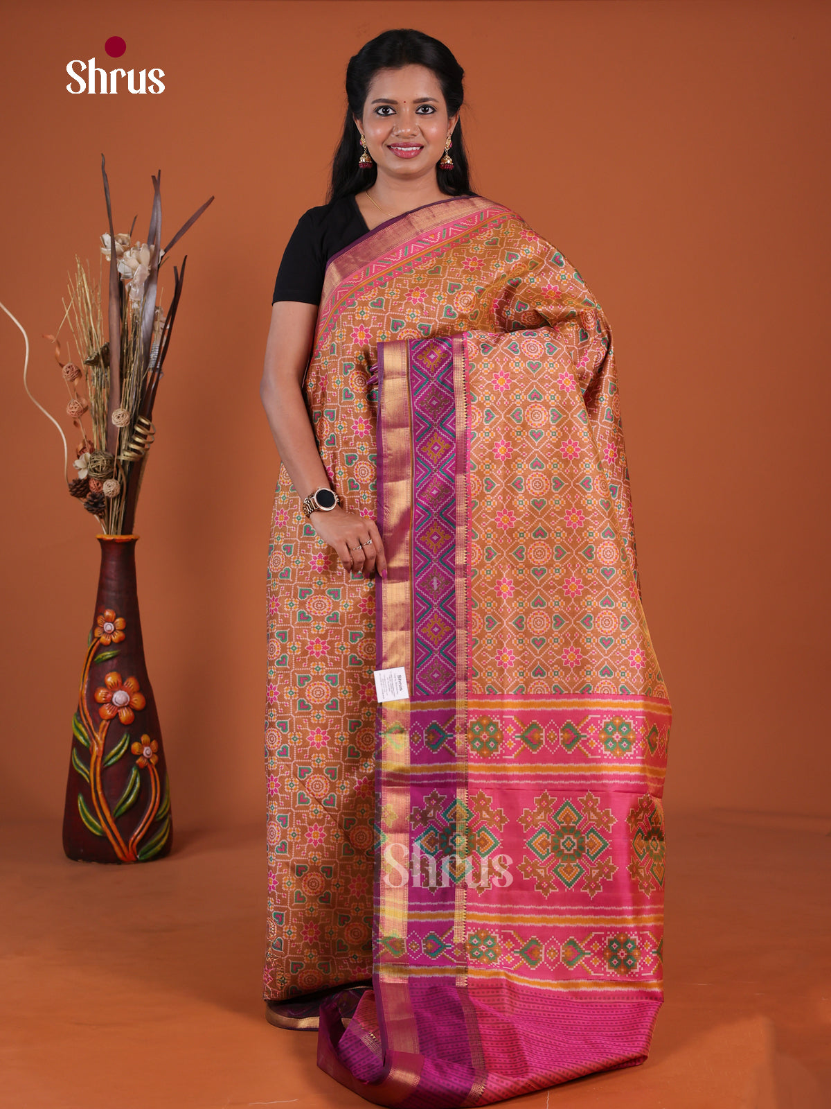Semi Patola Saree - EH04129 - Shop on Shrus.com
