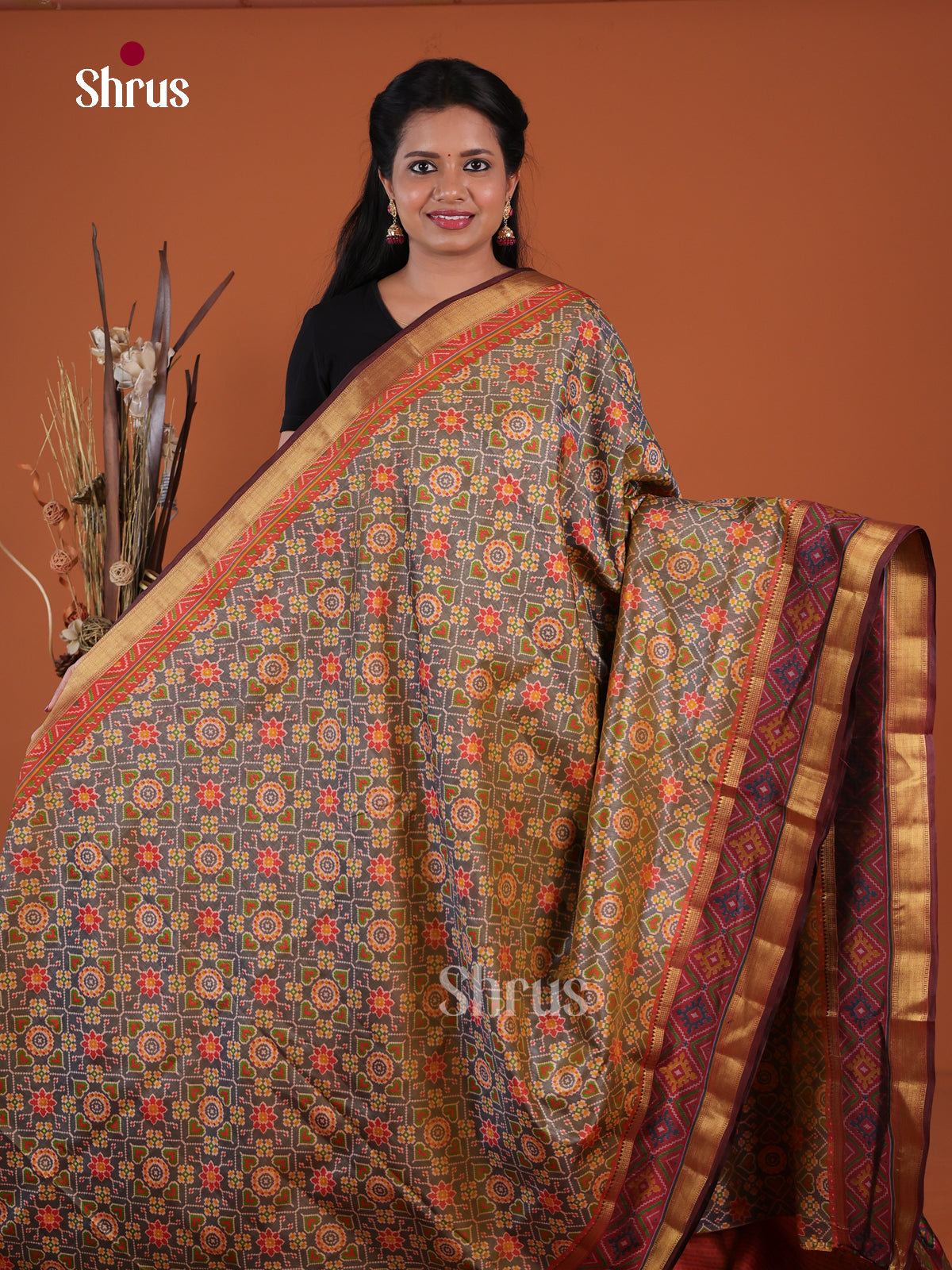 Semi Patola Saree - EH04131 - Shop on Shrus.com