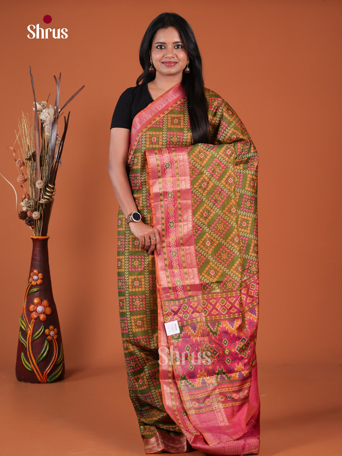 Green - Semi Patola Saree