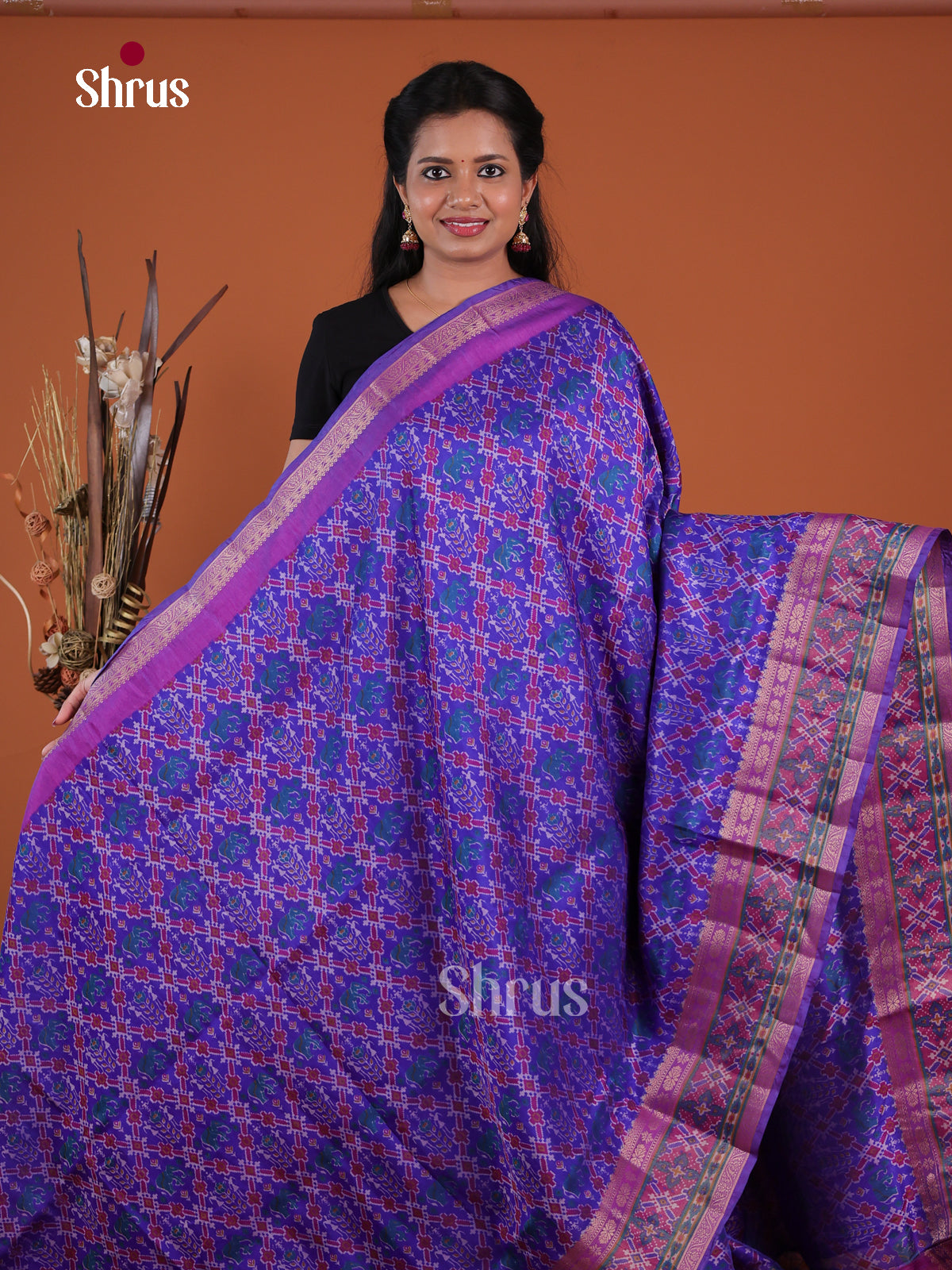 Semi Patola Saree - EH04145 - Shop on Shrus.com