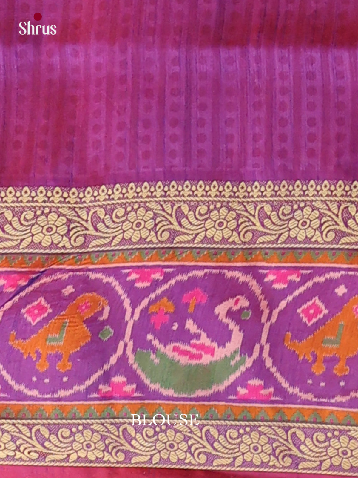 Pink & Purple - Semi Patola Saree - EH04161