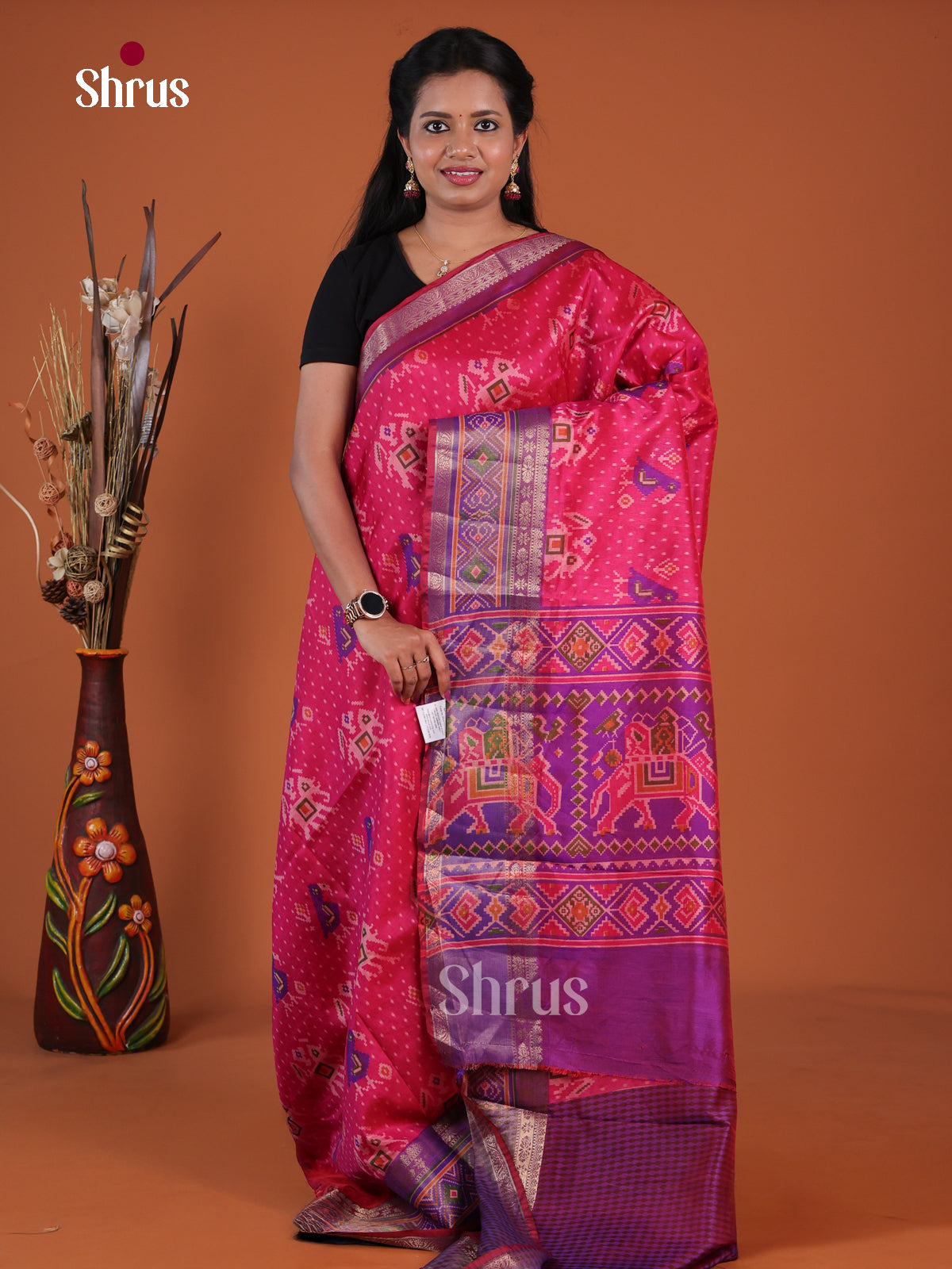 Semi Patola Saree - EH04166 - Shop on Shrus.com