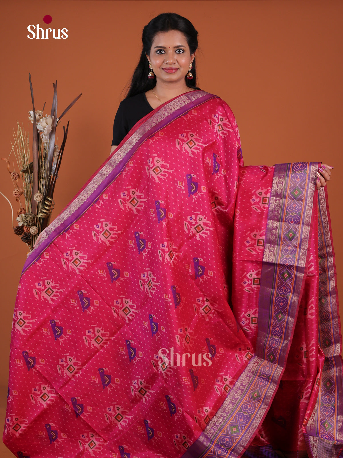 Semi Patola Saree - EH04166 - Shop on Shrus.com