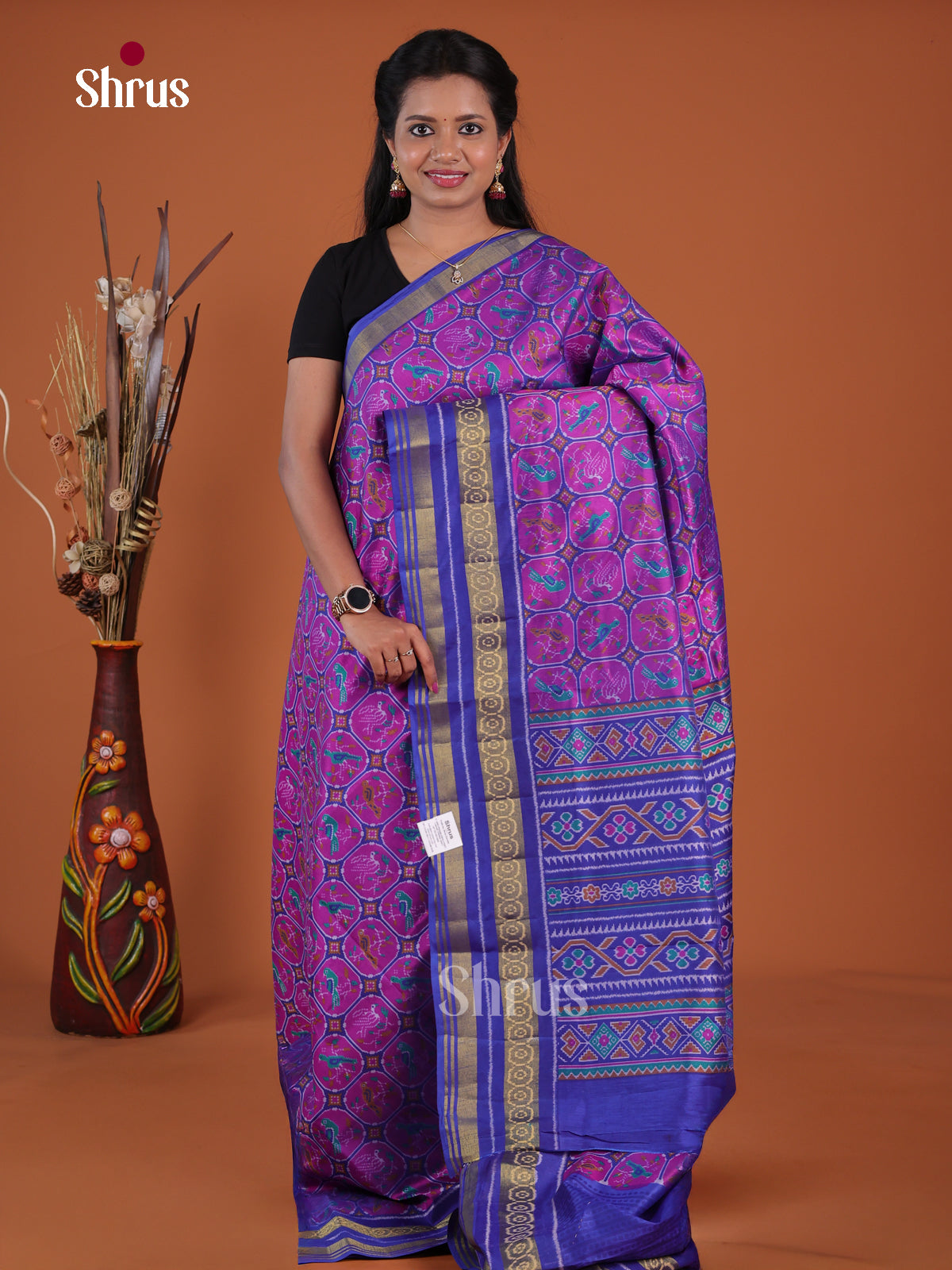 Semi Patola Saree - EH04246 - Shop on Shrus.com