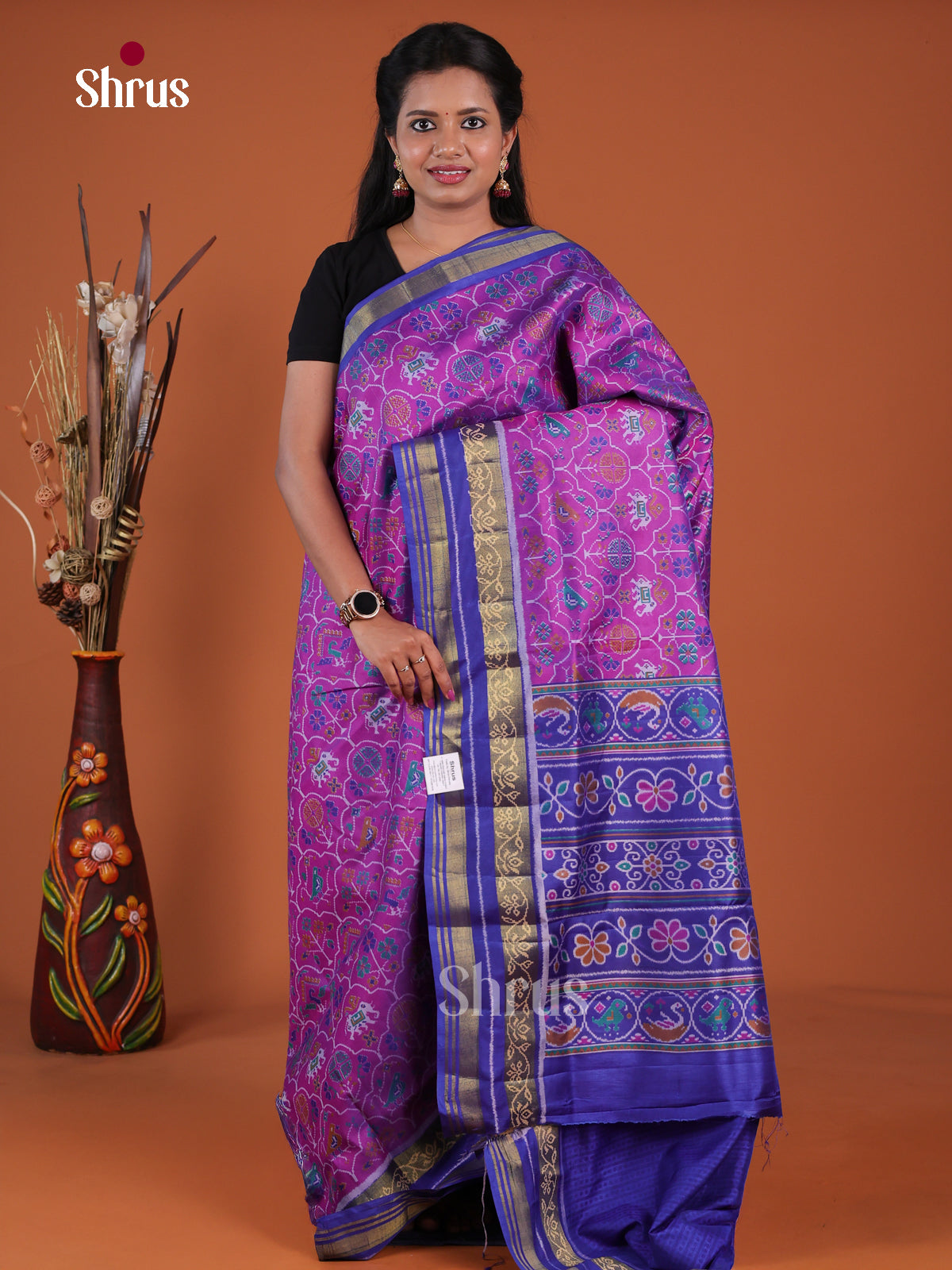 Semi Patola Saree - EH04252 - Shop on Shrus.com