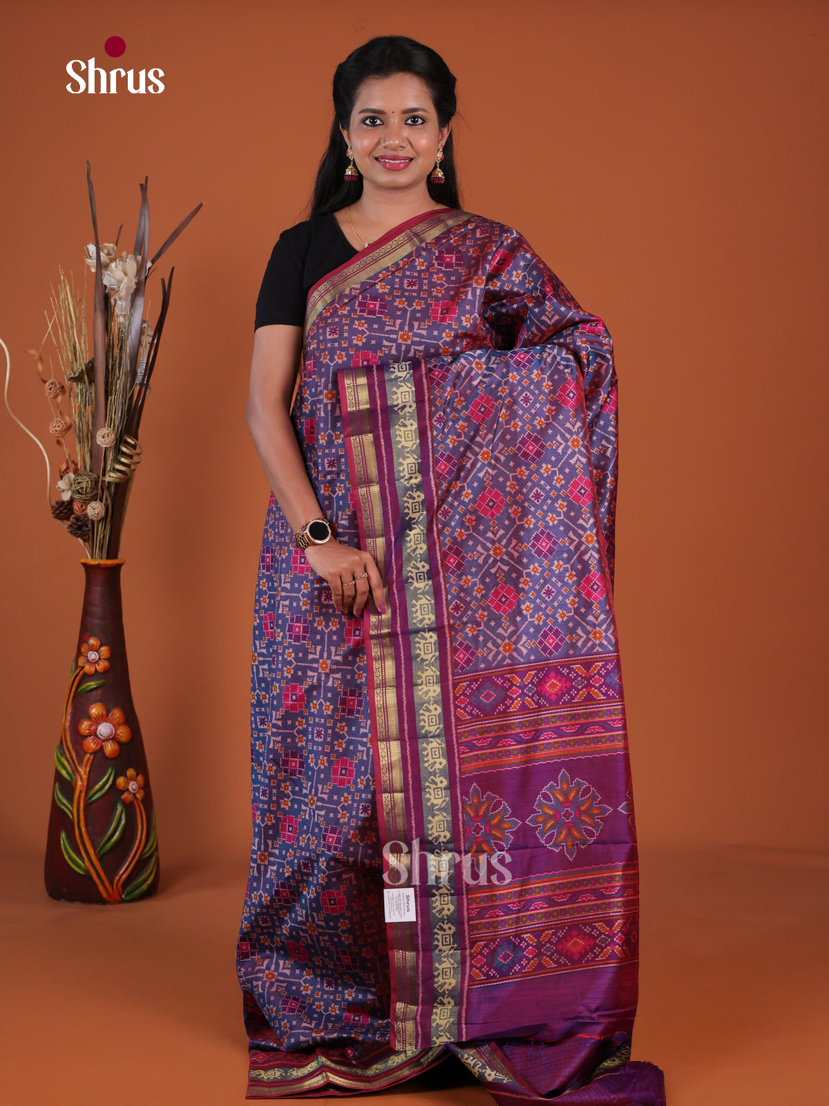 Semi Patola Saree - EH04254 - Shop on Shrus.com