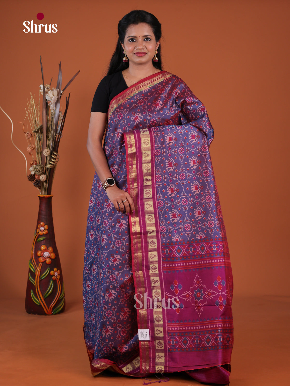 Semi Patola Saree - EH04256 - Shop on Shrus.com