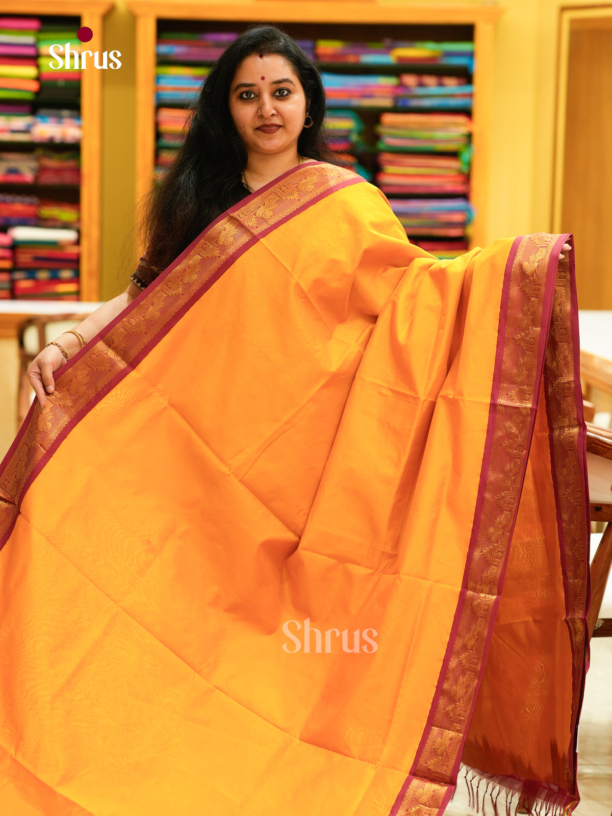 Silkcotton-halfpure Saree - EH10001 - Shop on Shrus.com