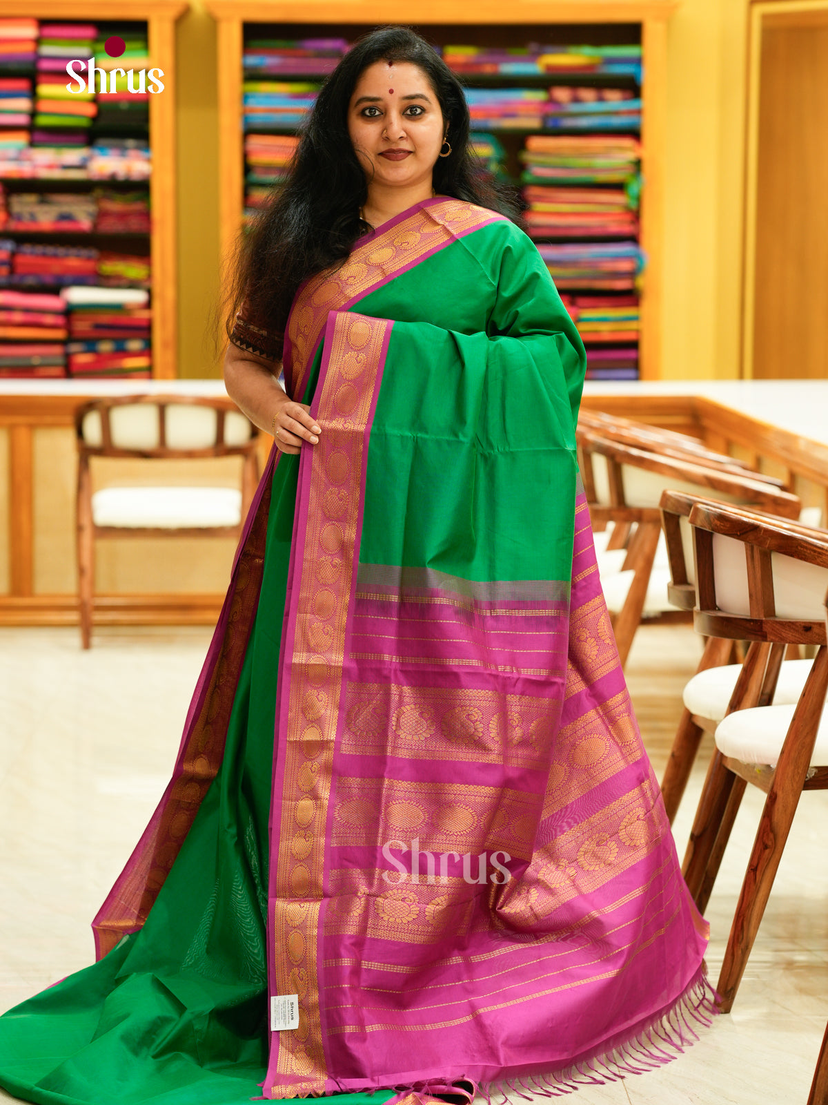 Silkcotton-halfpure Saree - EH10002 - Shop on Shrus.com