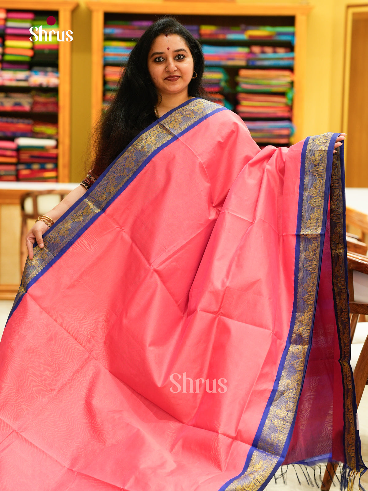 Silkcotton-halfpure Saree - EH10005 - Shop on Shrus.com