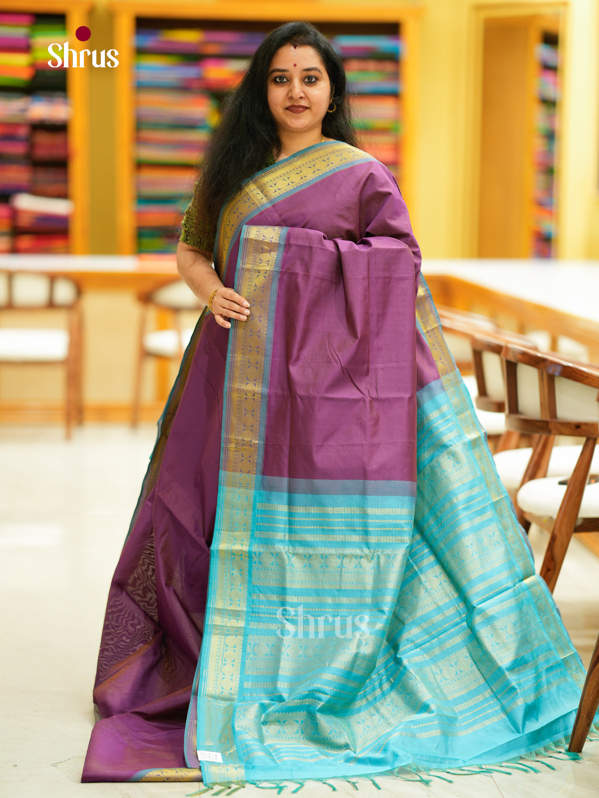 Silkcotton-halfpure Saree - EH10015