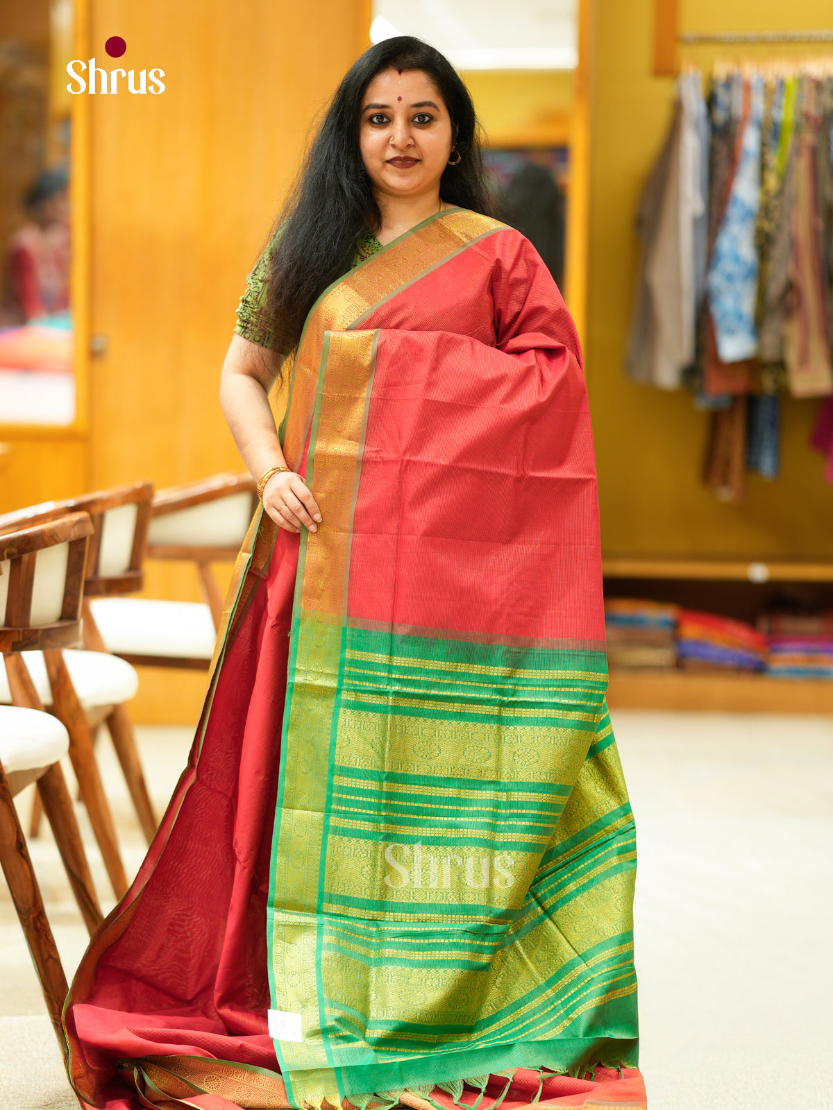 Silkcotton-halfpure Saree - EH10019