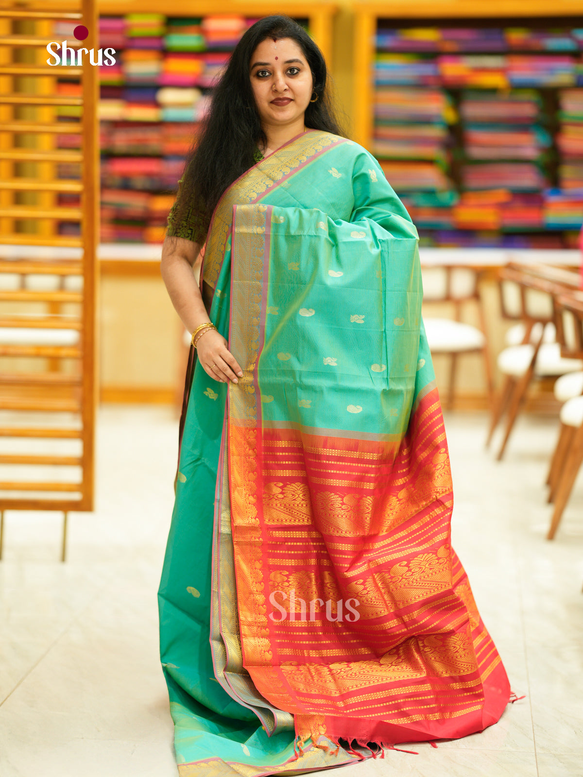 Silkcotton-halfpure Saree - EH10027