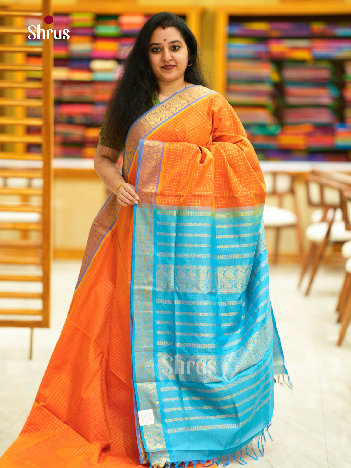 Silkcotton-halfpure Saree - EH10029