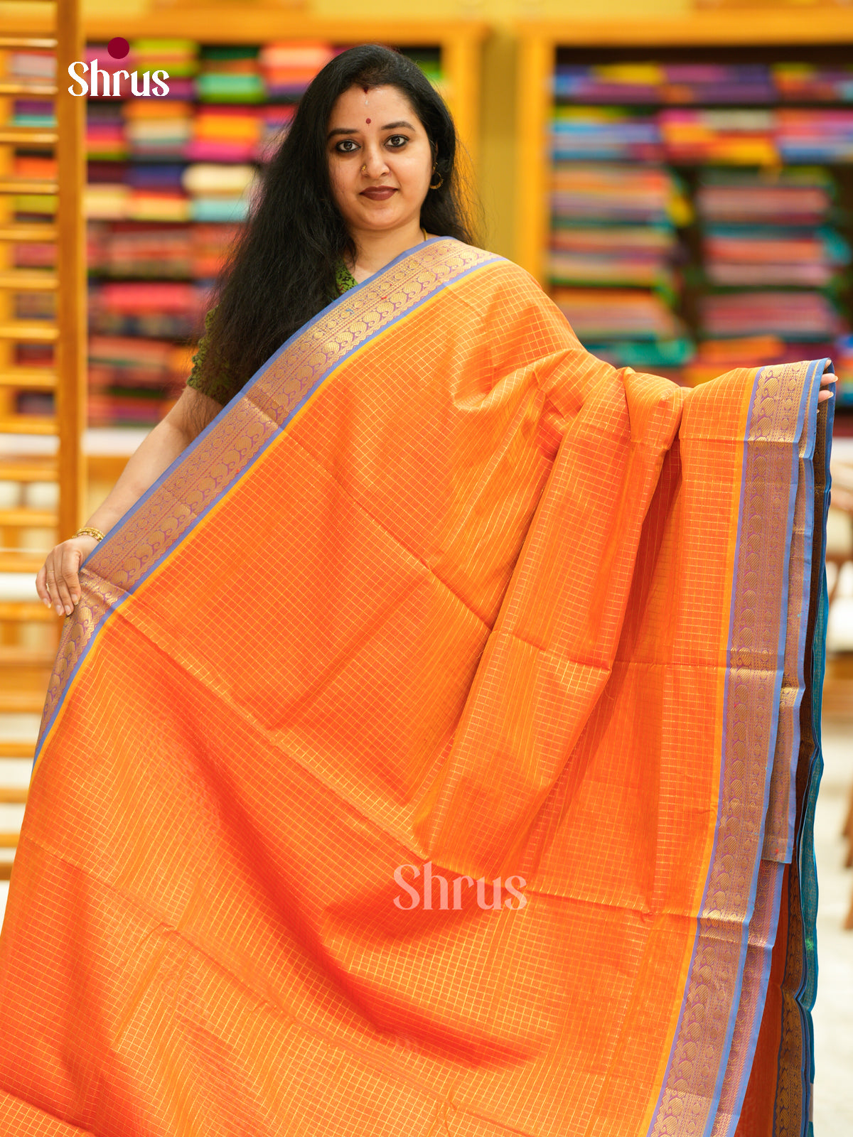 Silkcotton-halfpure Saree - EH10029