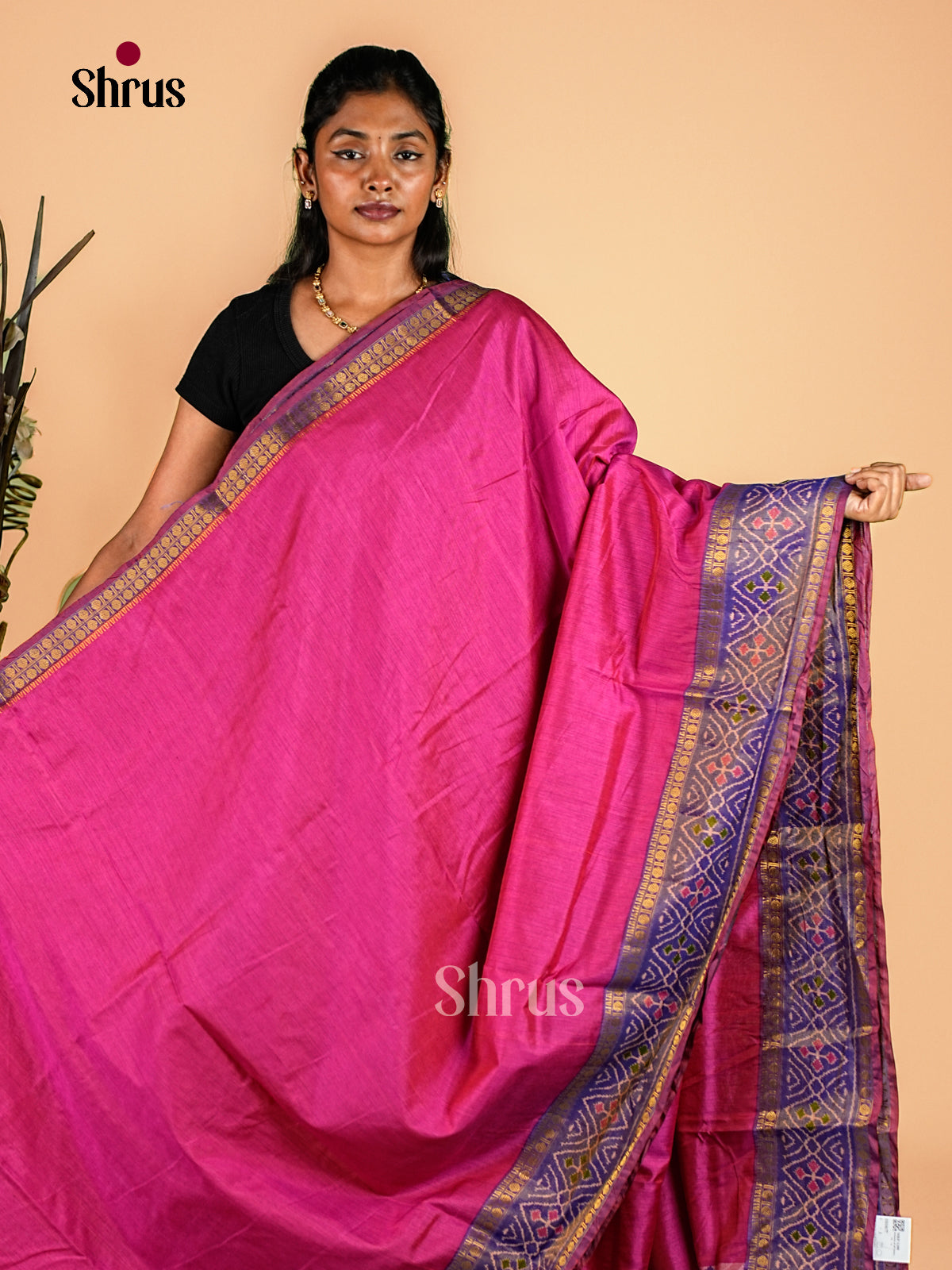 Pink & Purple- Semi Patola Saree - Shop on Shrus.com