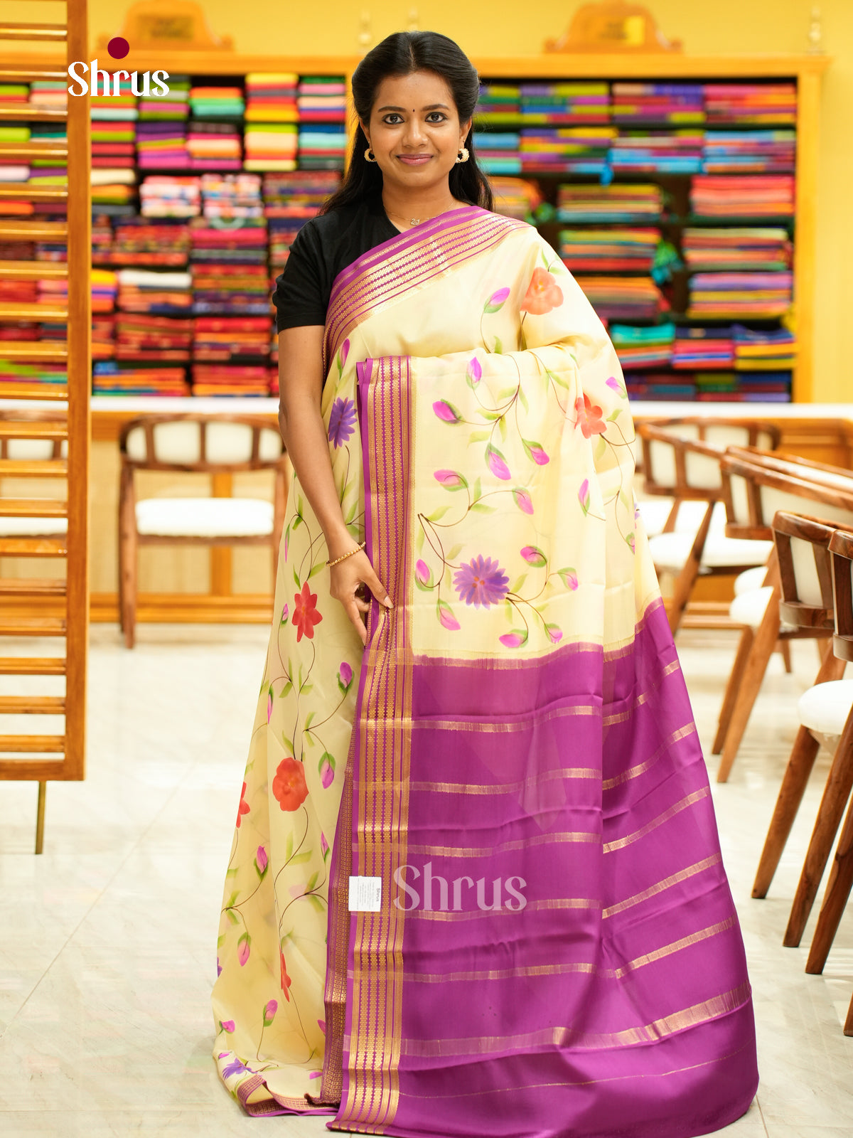 Mysore Silk Printed Saree - EH24168