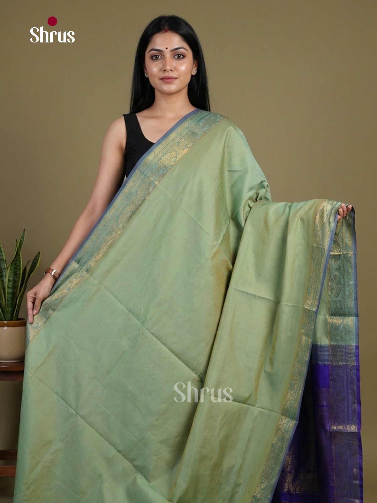 Silkcotton-halfpure Saree - EH28125