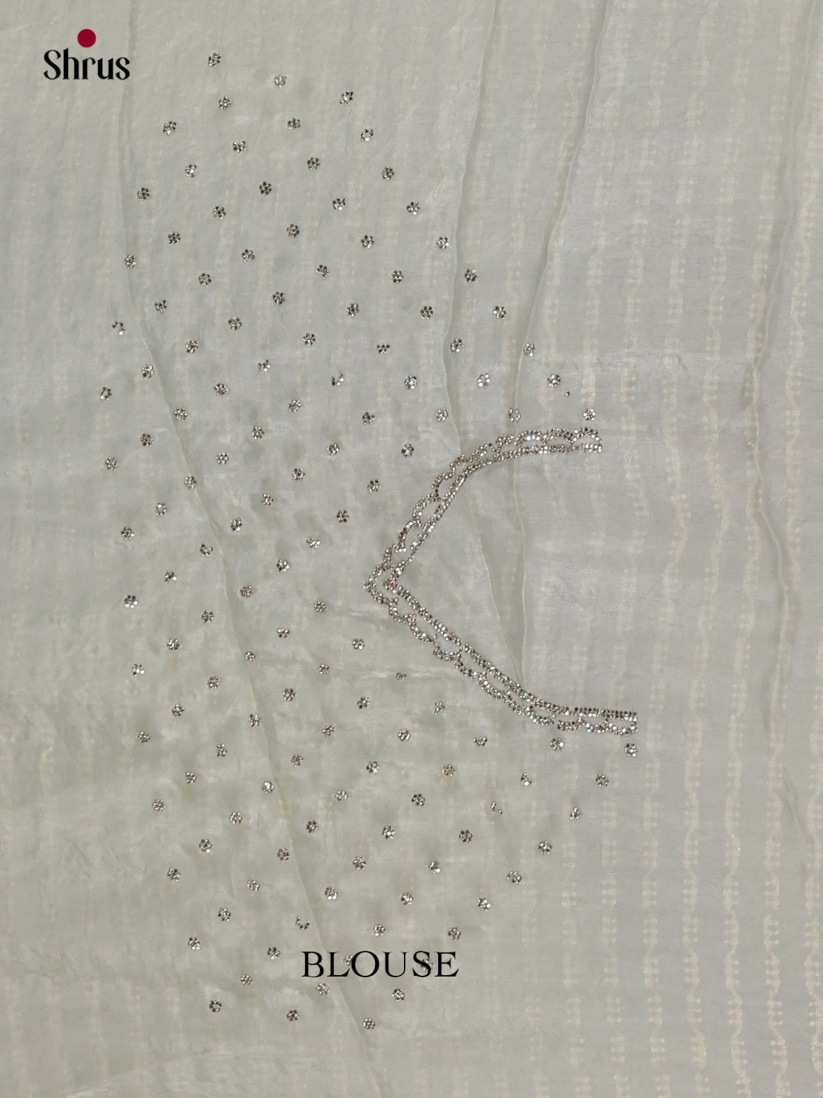 Beautiful Off White Designer Saree with Stone Work - Shop on Shrus.com