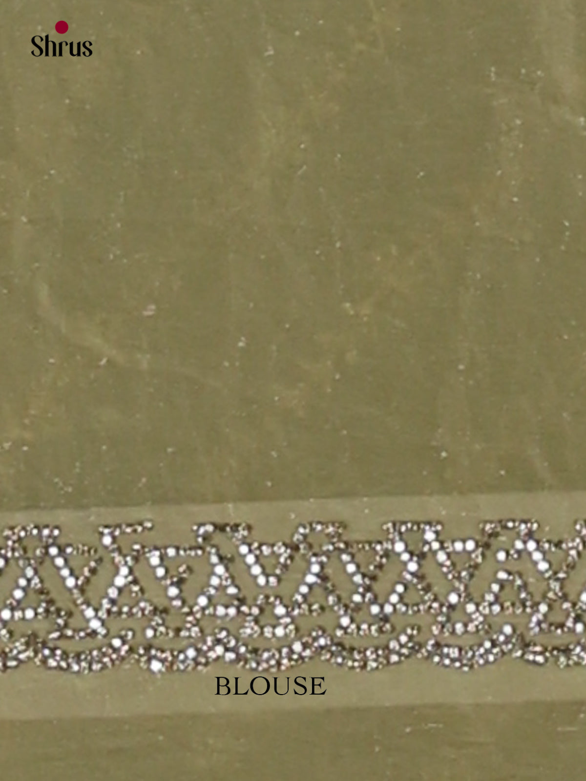 Beautiful Elachi Green Designer Saree with stone work - Shop on Shrus.com