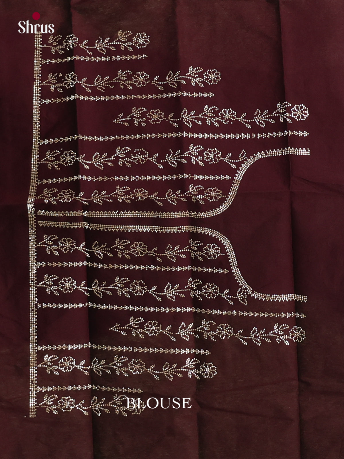 Pretty Cream & Brown Designer Saree with stone work - Shop on Shrus.com