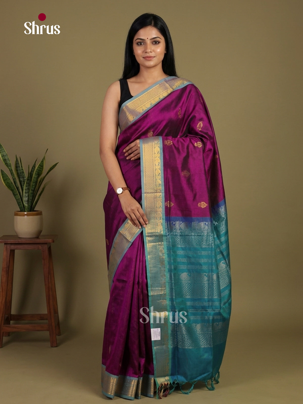 Silk Cotton Saree - EI01097