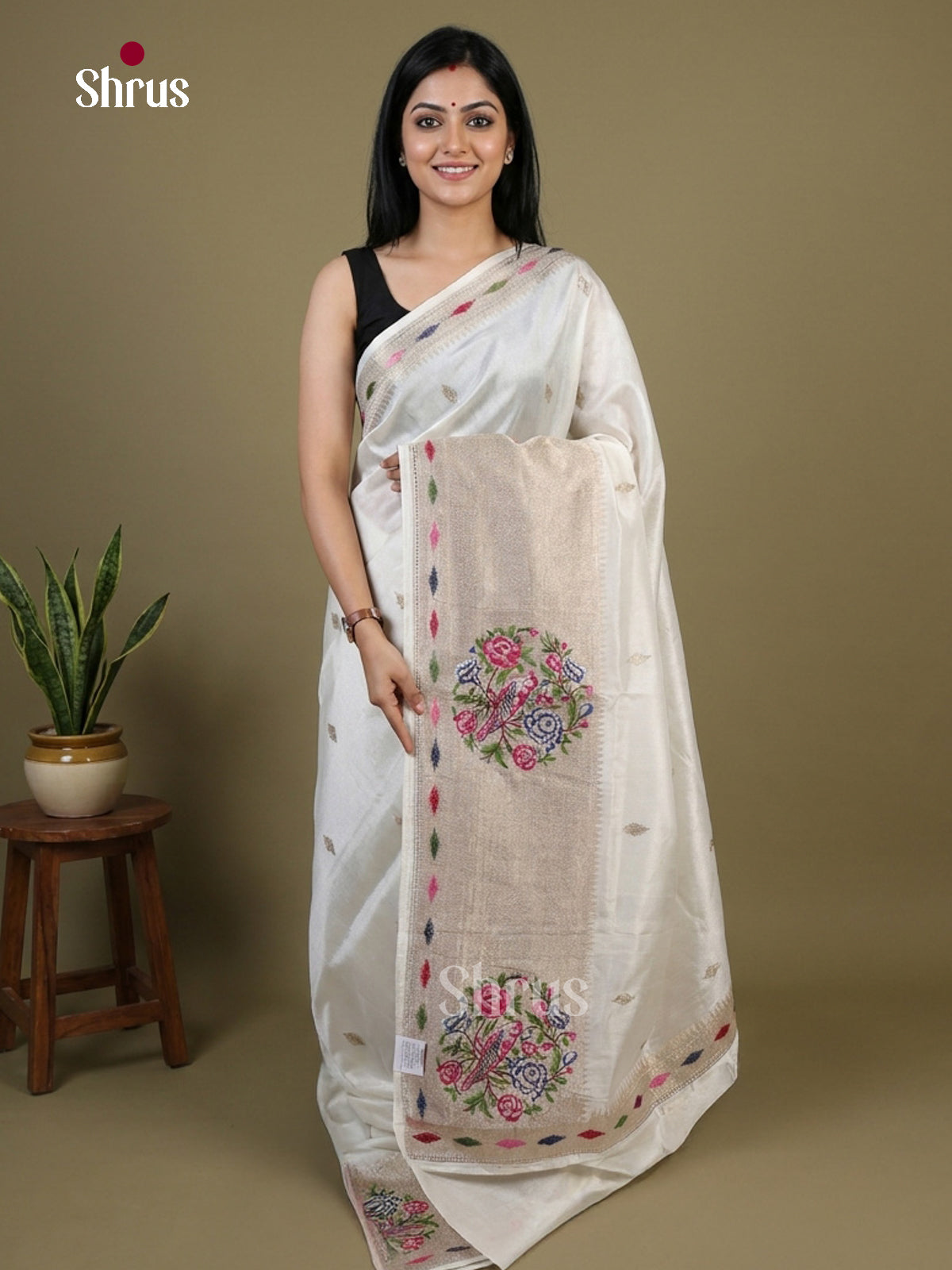 Tissue Embroidery Saree - EI01530