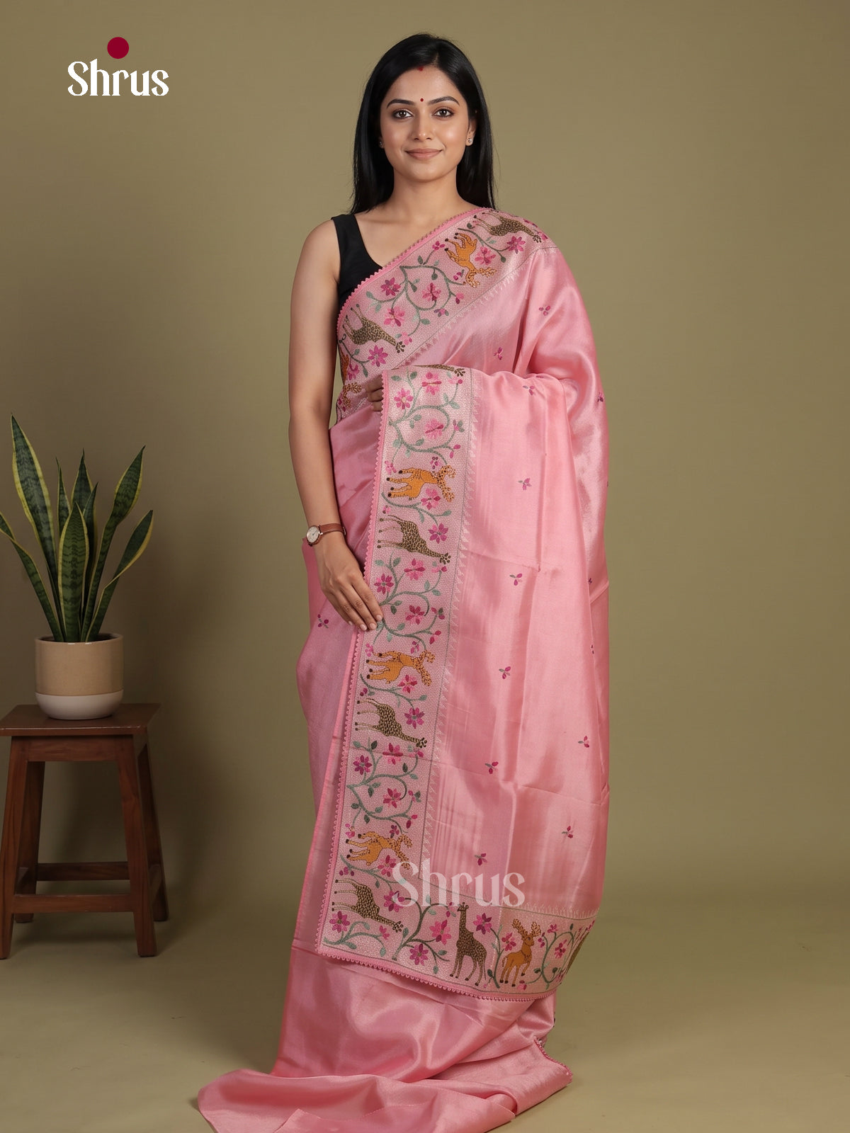 Tissue Embroidery Saree - EI01551