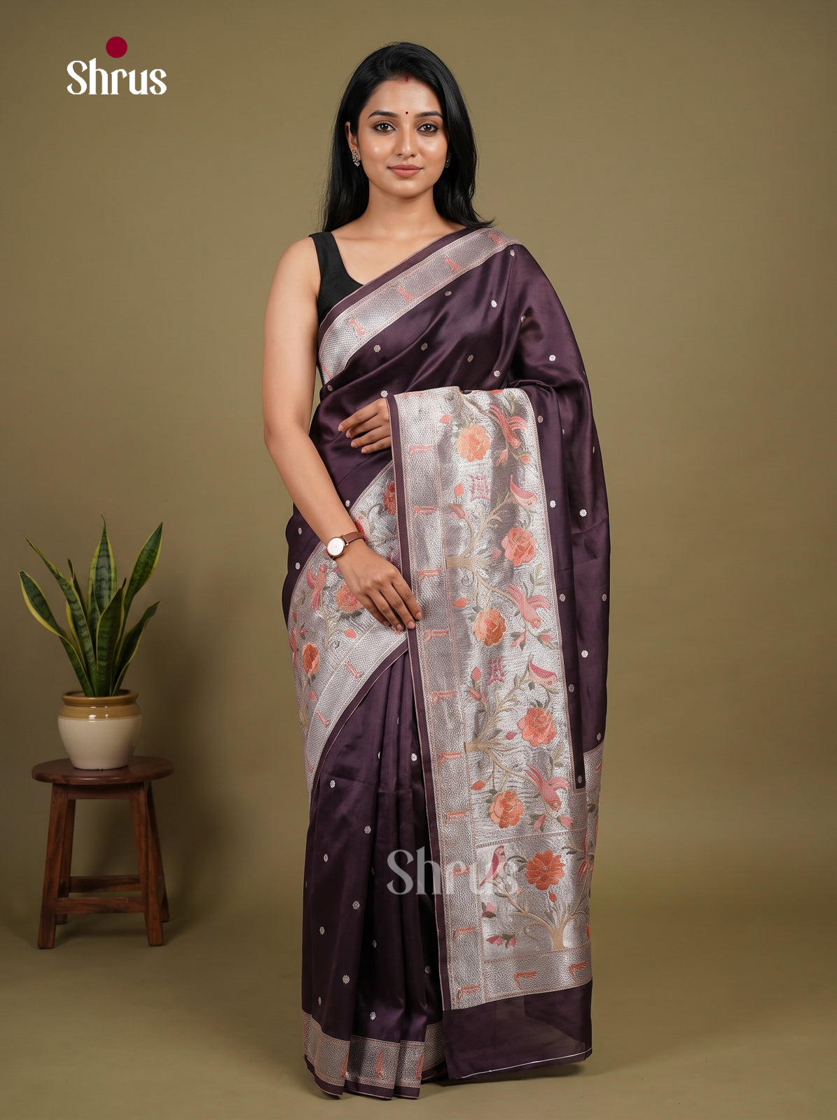 Tissue Embroidery Saree - EI01555
