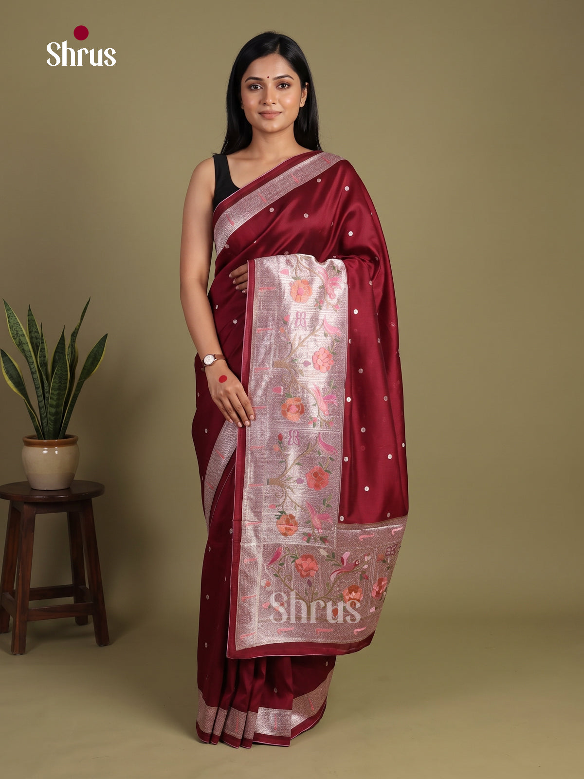 Tissue Embroidery Saree - EI01557