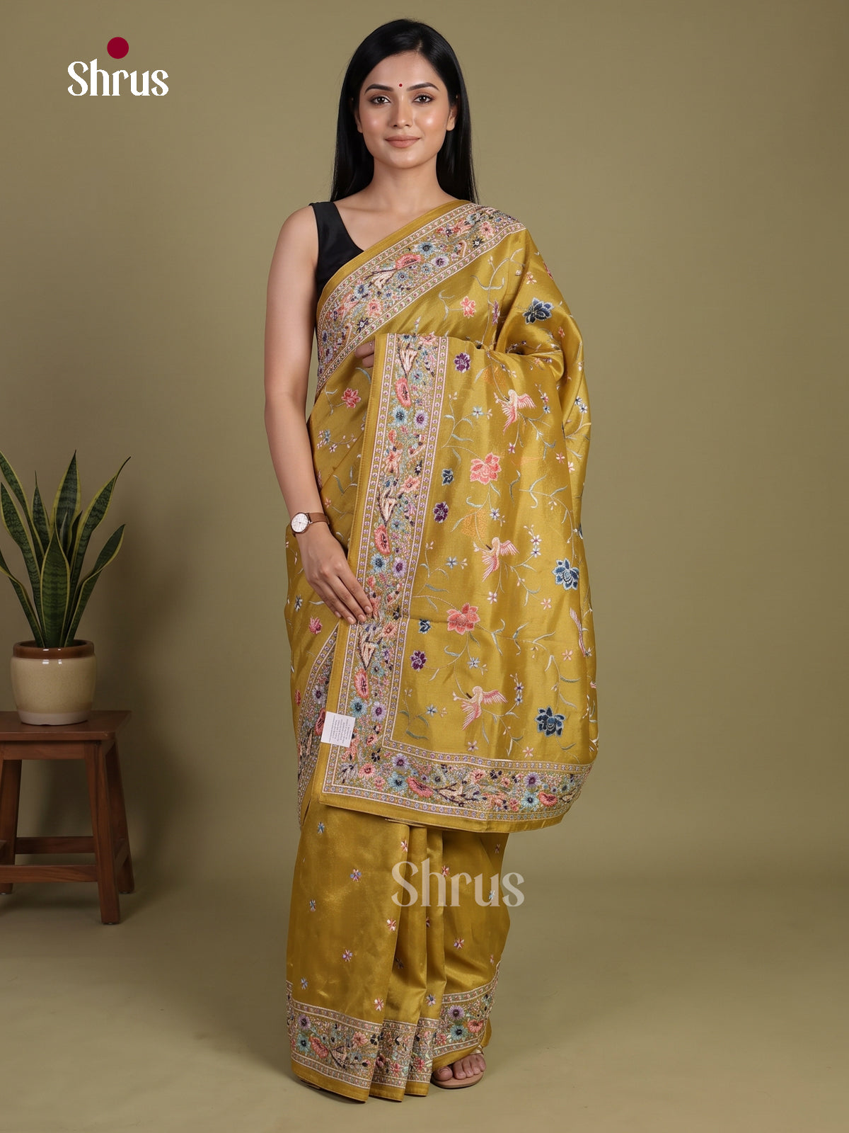 Tissue Embroidery Saree - EI01562