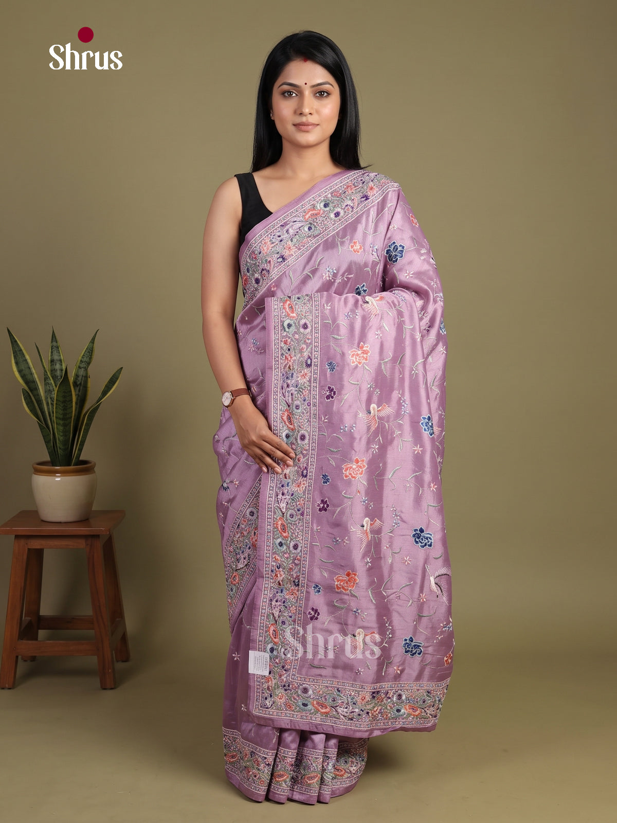 Tissue Embroidery Saree - EI01565