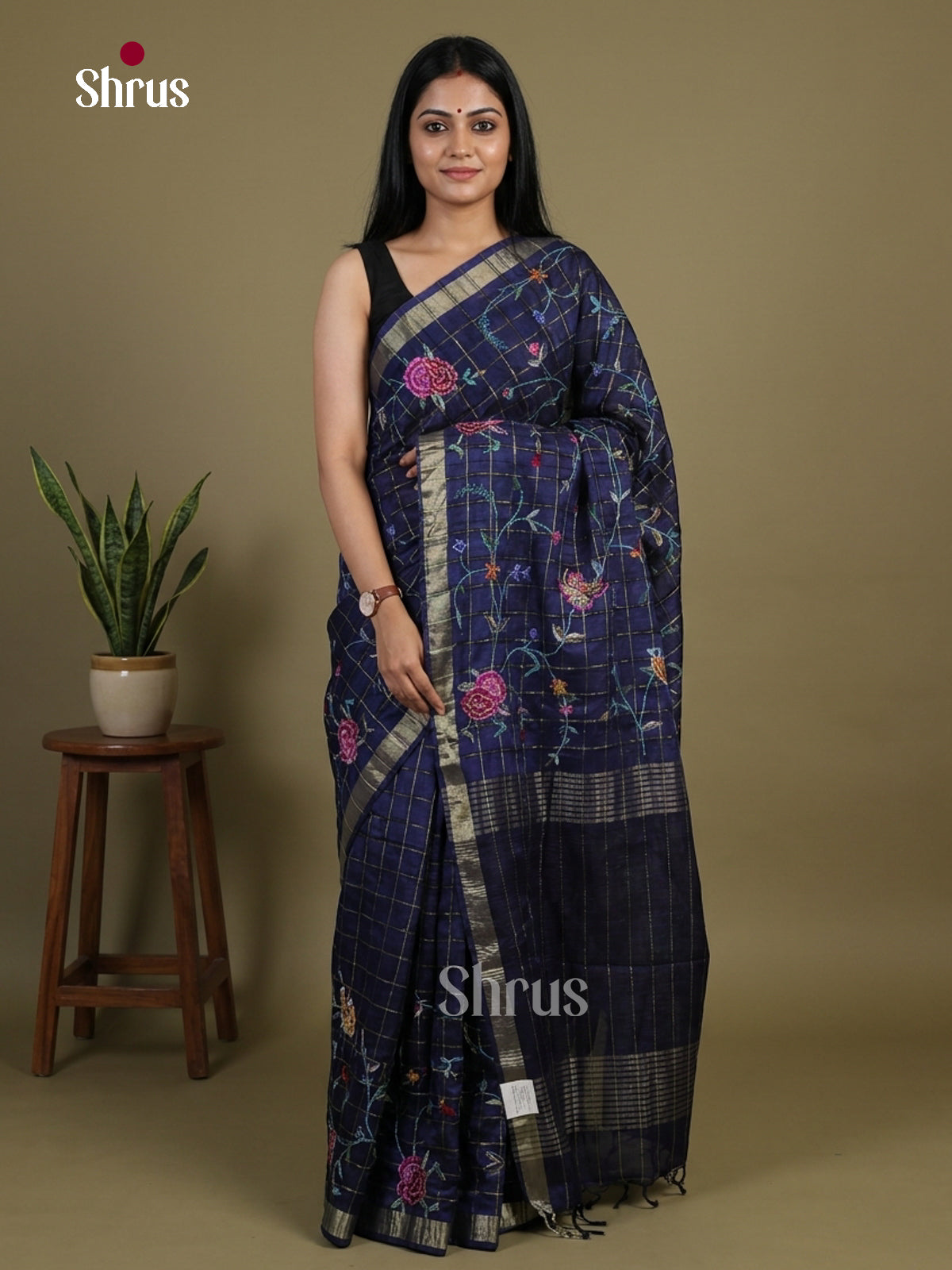 Tussar Embroidery Saree - EI01583