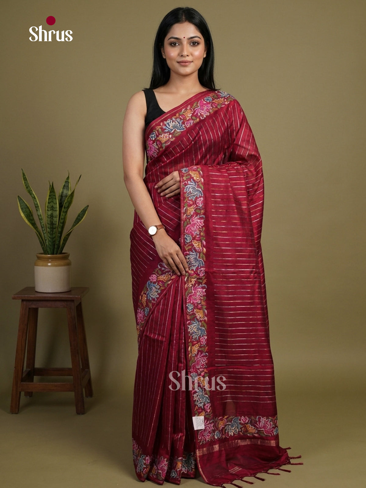 Tussar Embroidery Saree - EI01616
