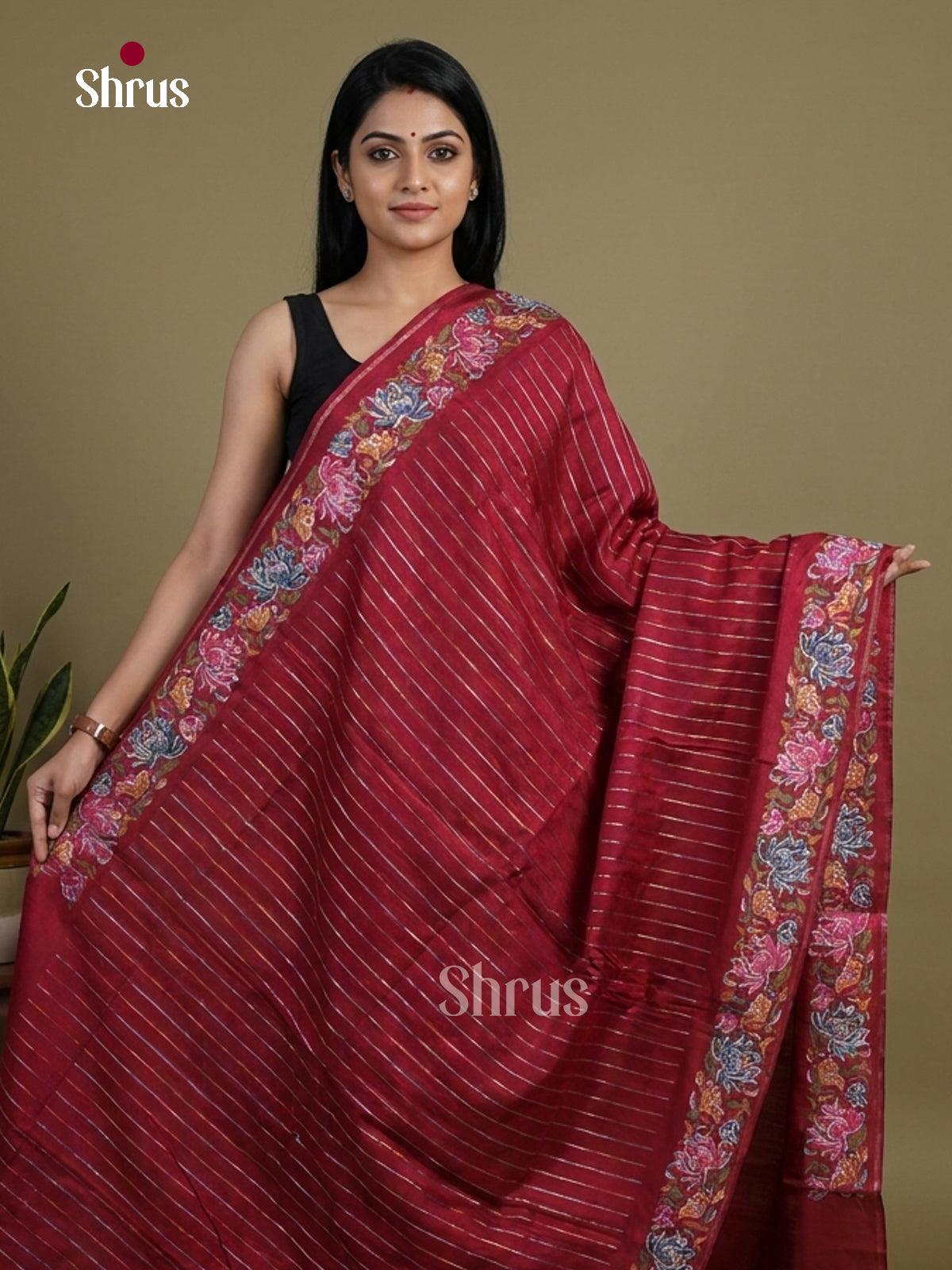 Tussar Embroidery Saree - EI01616
