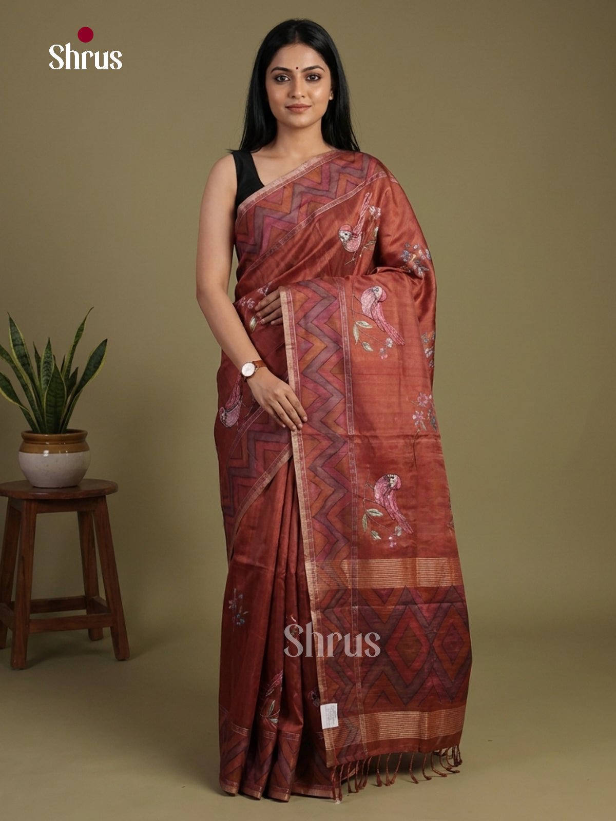 Tussar Embroidery Saree - EI01631