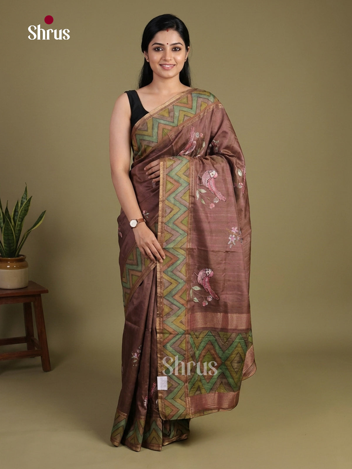 Tussar Embroidery Saree - EI01632