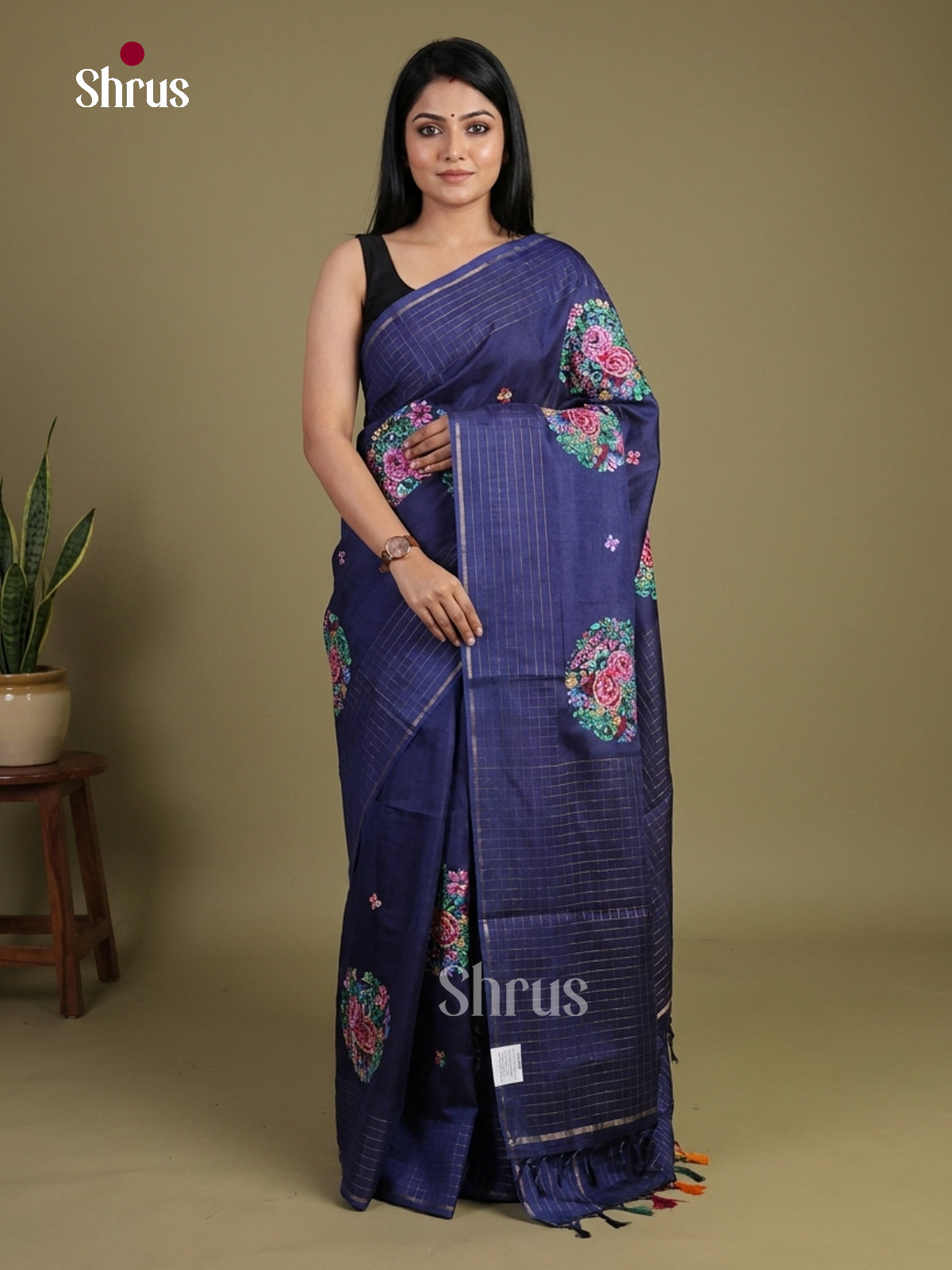 Tussar Embroidery Saree - EI01667