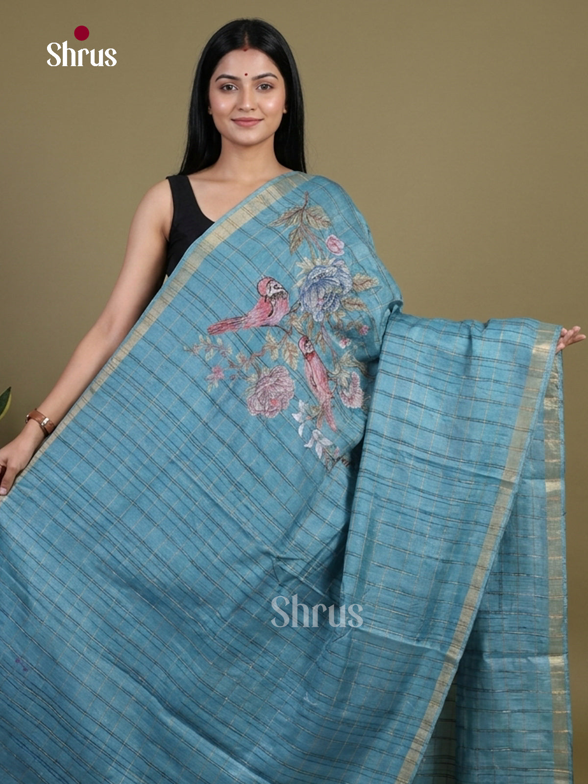Tussar Embroidery Saree - EI01692