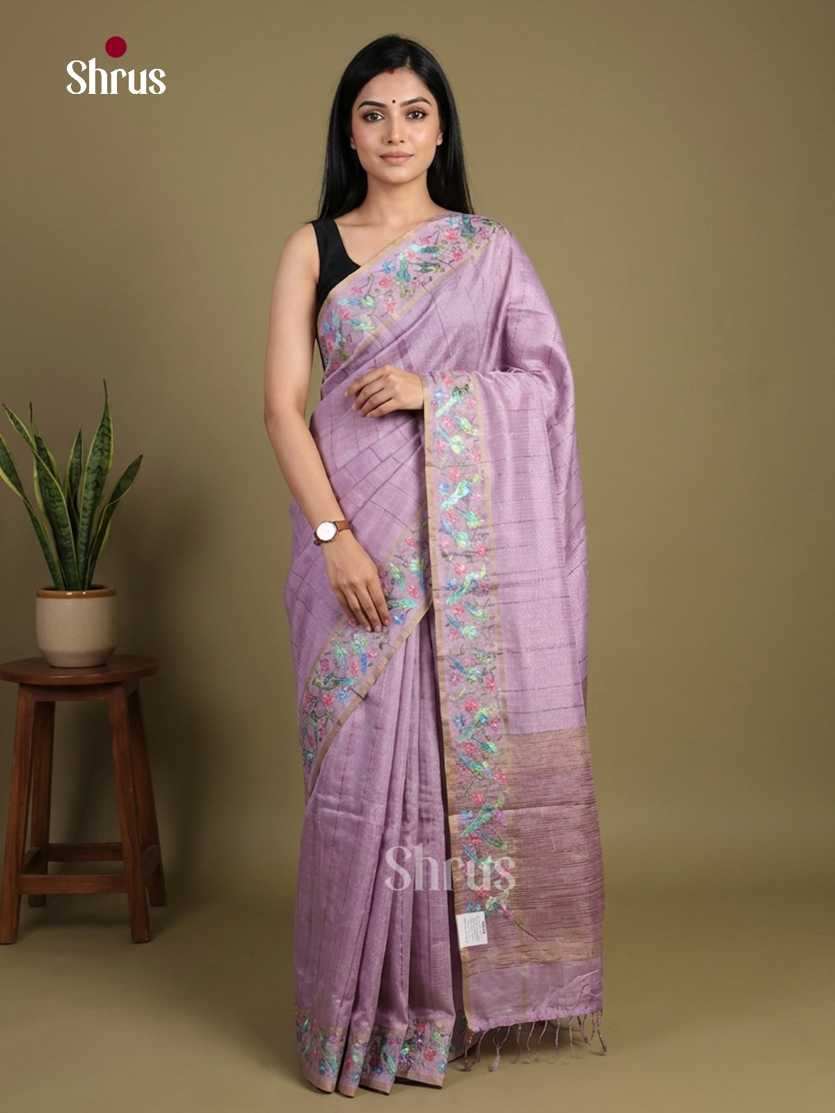 Tussar Embroidery Saree - EI01712