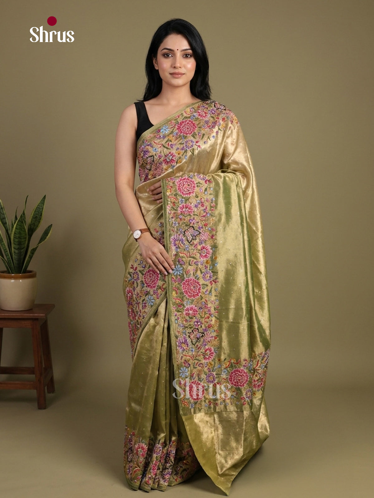 Tissue Embroidery Saree - EI02029