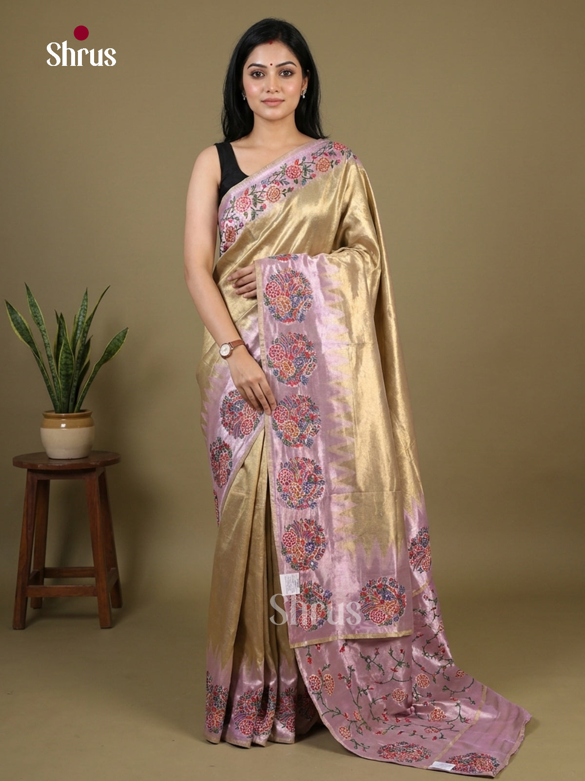 Tissue Embroidery Saree - EI02050