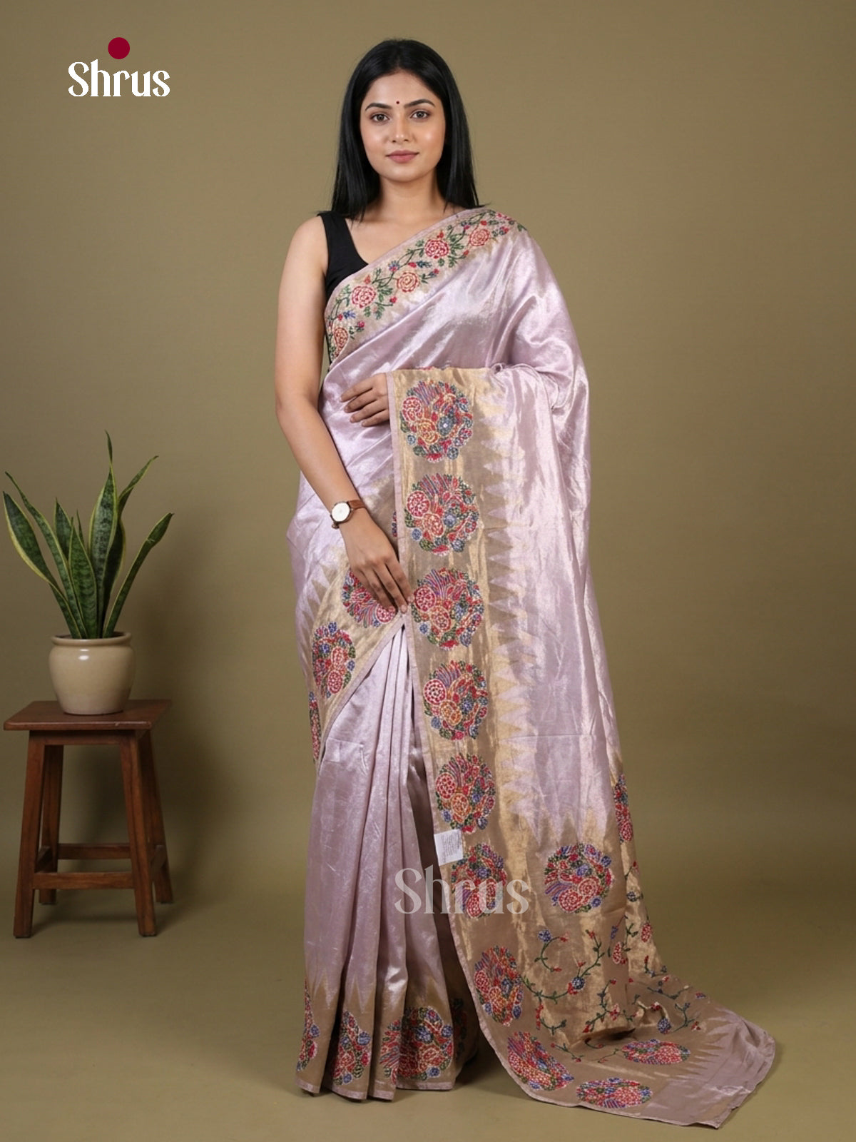 Tissue Embroidery Saree - EI02051