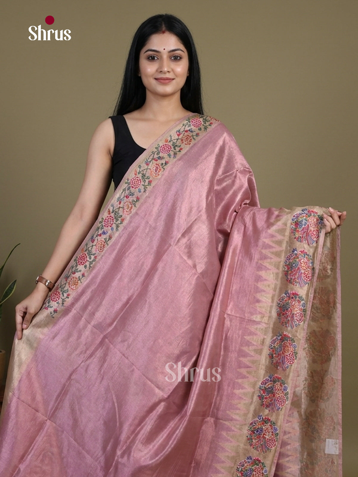 Tissue Embroidery Saree - EI02054