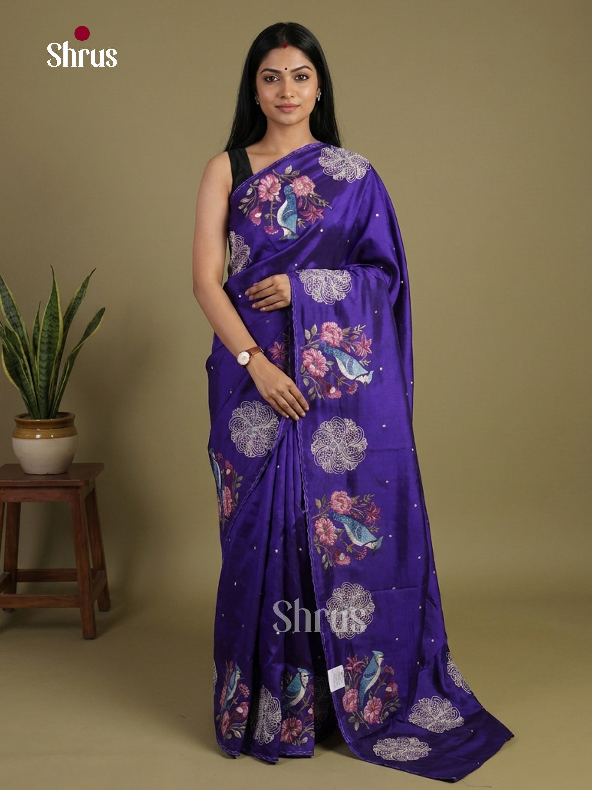 Tussar Embroidery Saree - EI02079